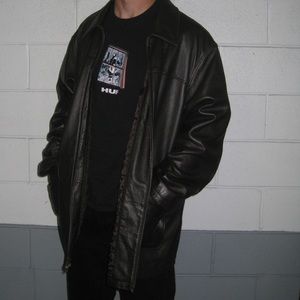 Vintage Heavy Duty Brown Leather Jacket